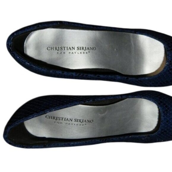 Christian Siriano Gorgeous Blue Python Snakeskin Embossed Italian Leather Pumps - Picture 12 of 13